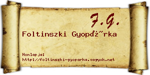 Foltinszki Gyopárka névjegykártya